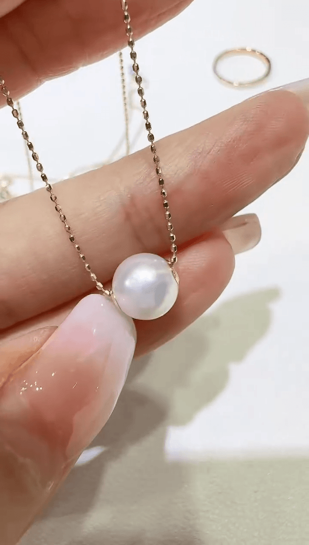 【闪购商品】淡水珍珠单珍珠吊坠18K金镶嵌不含链子