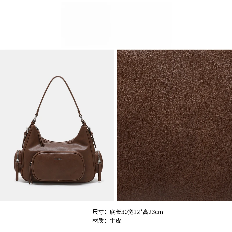 【高定系列】秋冬上新小众潮流复古腋下包L-5115焦糖棕