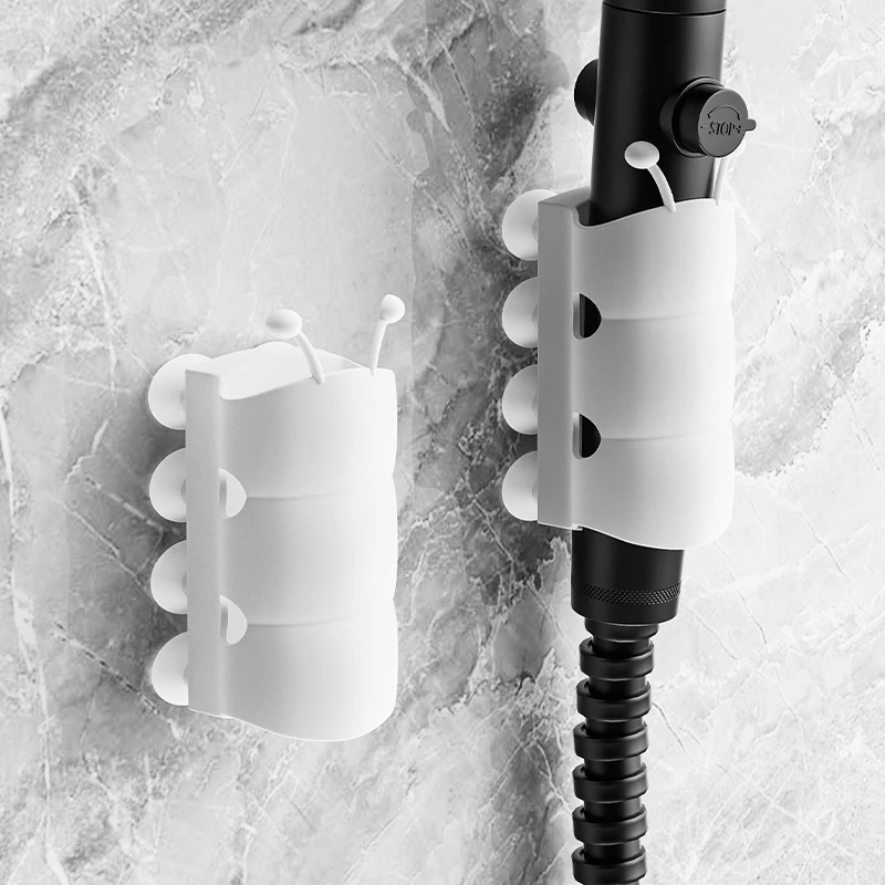 花洒吸盘喷头底座淋浴头支架配件万向免打孔可移动固定座通用硅胶