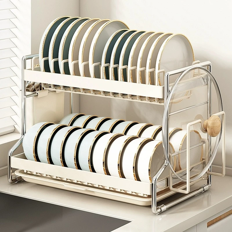 厨房碗碟收纳架沥水架家用2024新款台面多层放碗盘碟筷收纳置物架