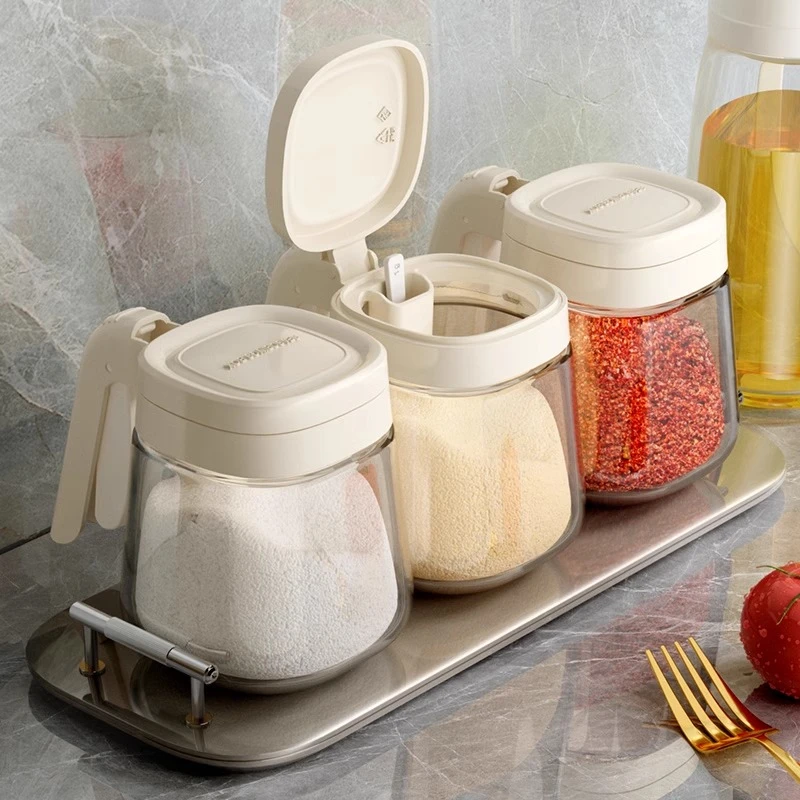 优勤调料罐盐罐调料盒厨房家用高端调味瓶罐密封糖罐套装组合收纳