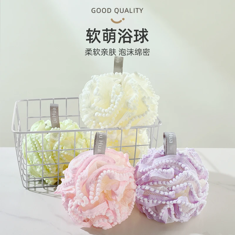 优勤沐浴花球高档不散超柔软搓澡浴花浴球洗浴用男女大号洗澡神器