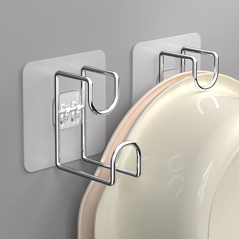 免打孔卫生间置物架挂钩浴室洗脸盆收纳架厨房卫生间用品挂盆神器