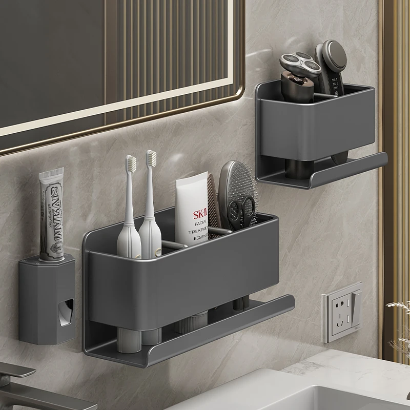 浴室梳子置物架卫生间牙膏置物架牙刷梳子收纳筒剃须刀置物架壁挂