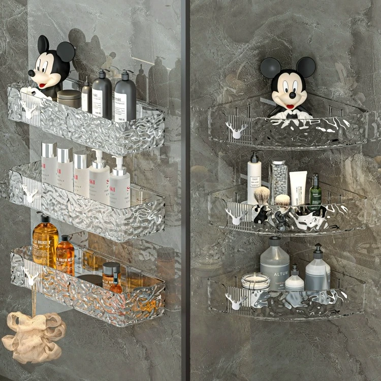 轻奢卫生间置物架浴室长方形免打孔壁挂式家用洗手间淋浴房收纳架