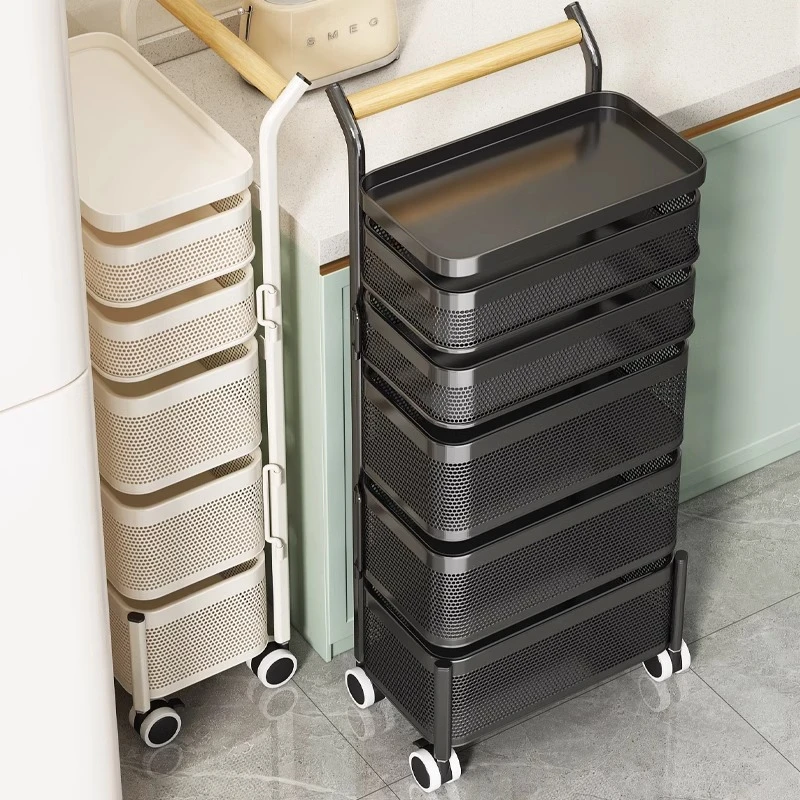 厨房置物架落地冰箱极超窄夹缝隙柜小推车卫生间移动收纳架家用