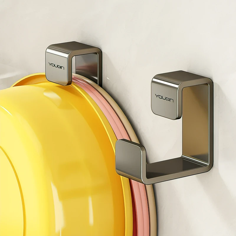 优勤不锈钢洗脸盆收纳架子卫生间浴室免打孔置物架放脸盆挂钩神器