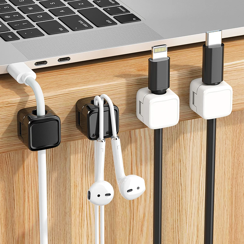 磁吸理线器桌面壁挂手机数据线充电线收纳固定器走线卡扣插头挂钩