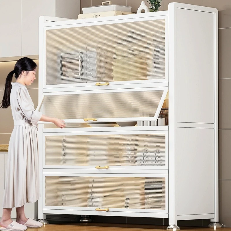 厨房置物架落地多层收纳柜子加厚家用多功能微波炉餐边橱柜储物柜