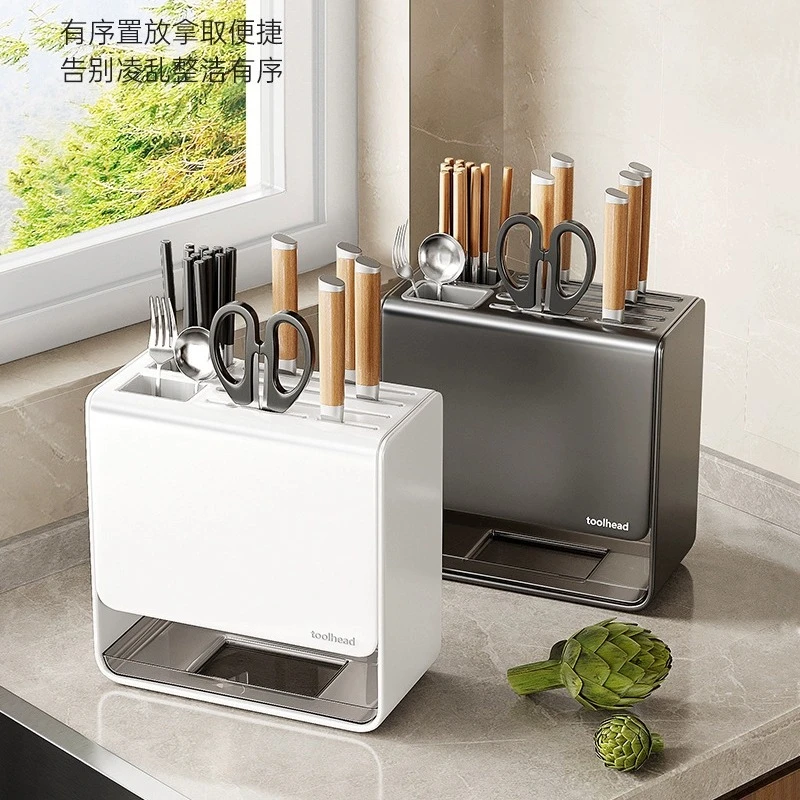 厨房刀架置物架筷子筒沥水防霉家用多功能菜刀筷笼收纳一体架壁挂