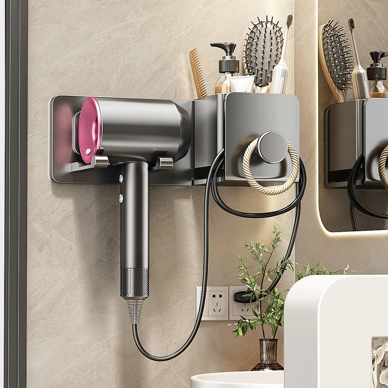 吹风机置物架免打孔卫生间收纳电吹风挂架吹风筒支架浴室家用架子
