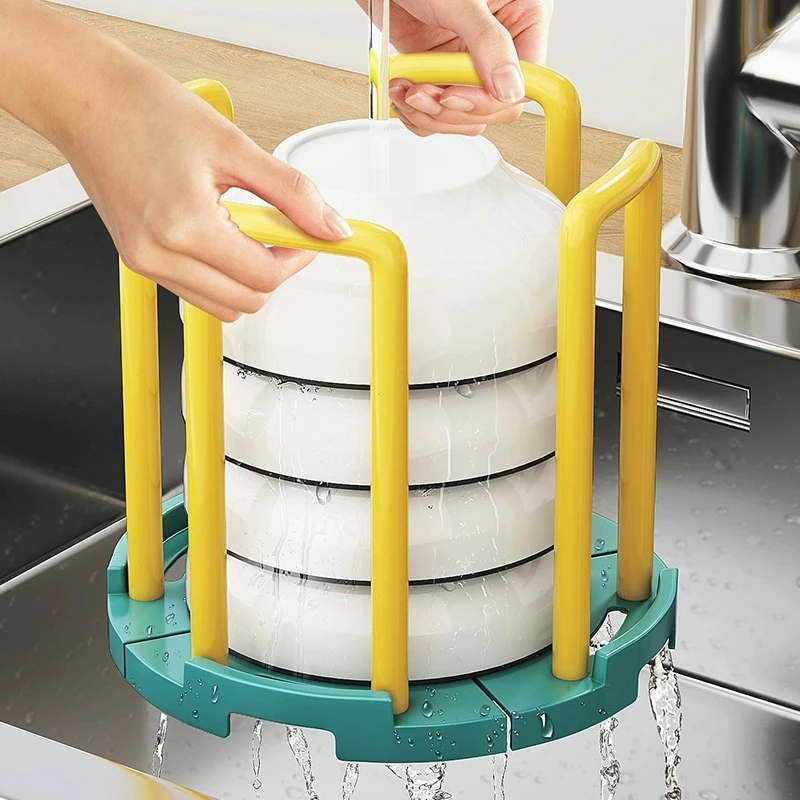 优勤可伸缩碗碟收纳架沥水碗架家用收纳碗盘置物架2024新款放碗架