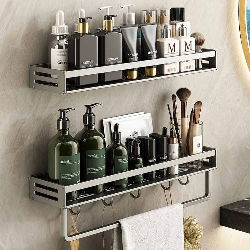 优勤卫生间置物架浴室免打孔壁挂式洗手洗澡间洗漱台墙上收纳架子