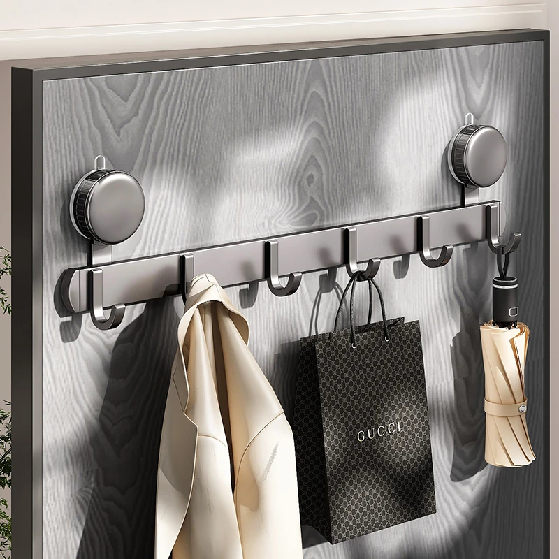 吸盘门后挂钩强力粘胶免打孔强力承重置物架钩子入户门挂衣架收纳