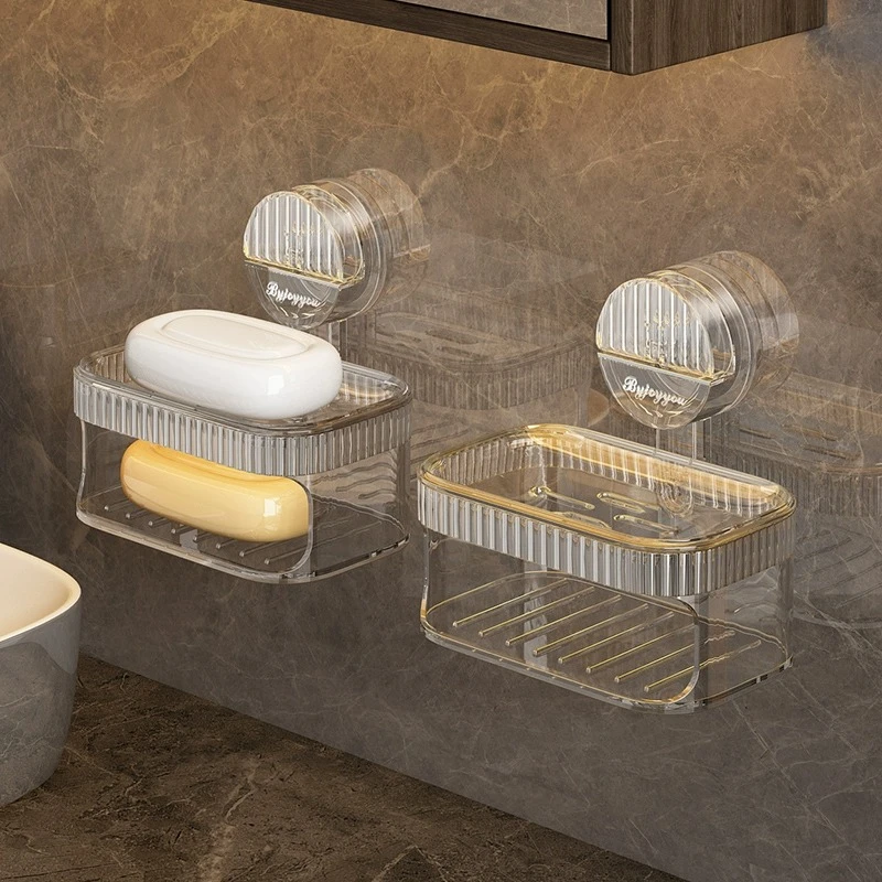 优勤吸盘肥皂盒壁挂式卫生间浴室家用高档香皂盒免打孔沥水置物架