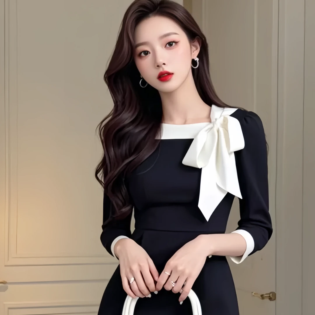 连衣裙女名媛气质宴会法式小礼服主持人晚礼服高级感轻奢春秋新款