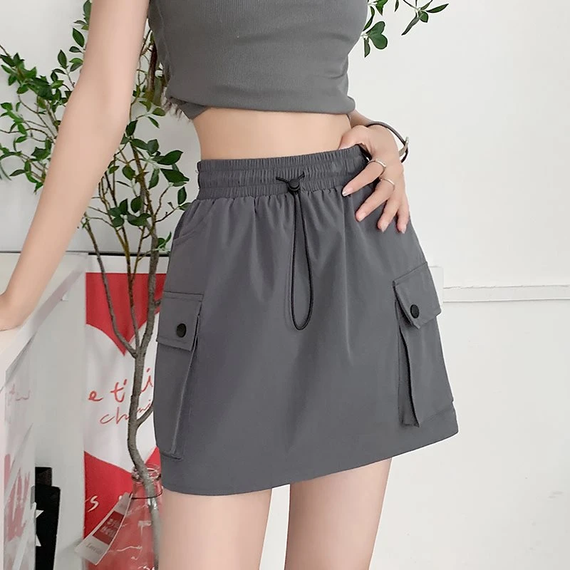 酷感时尚个性干练潮酷工装短裙律动莫兰迪辣妹风短裙