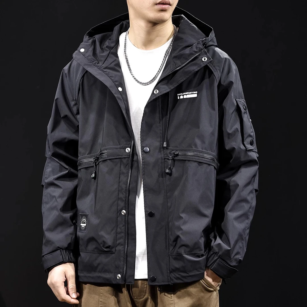 夹克男外套春秋潮牌男装多袋工装大码男款上衣男士冲锋夹克新款