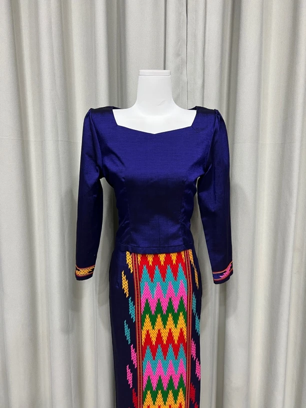 小杰民族服饰景颇族方领大码套装0018