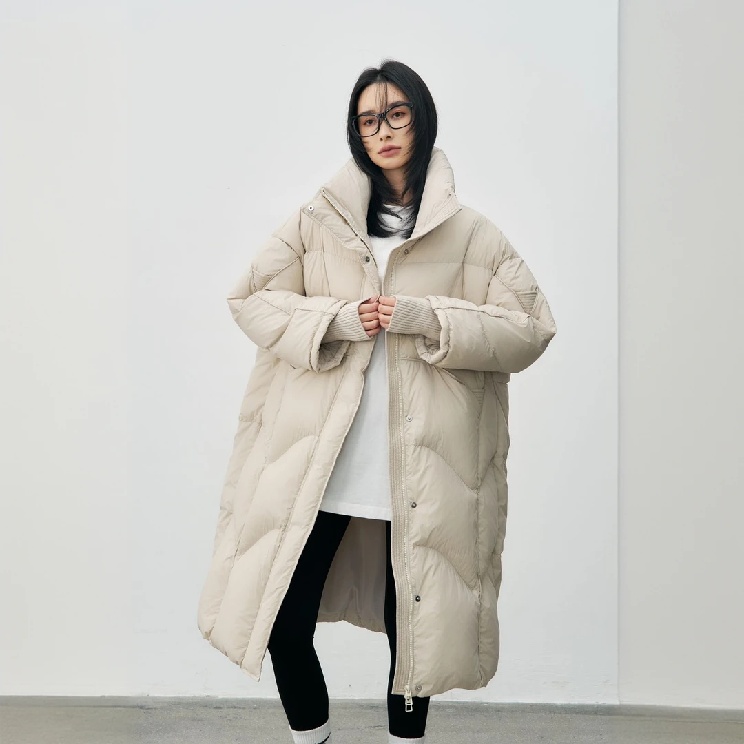 Basic House/百家好YL2024年新款中长款保暖休闲宽松时尚羽绒服