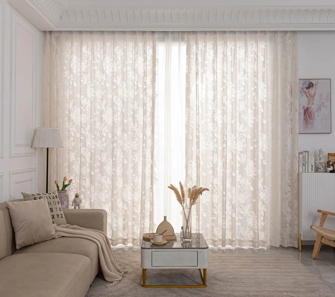 织梦   高端法式复古镂空窗纱 光影蝶恋花 （高度2.7米）