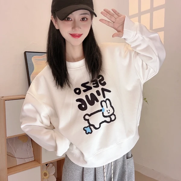 2024年终大促新款卫衣小个子时尚百搭不挑人设计感上衣女8048