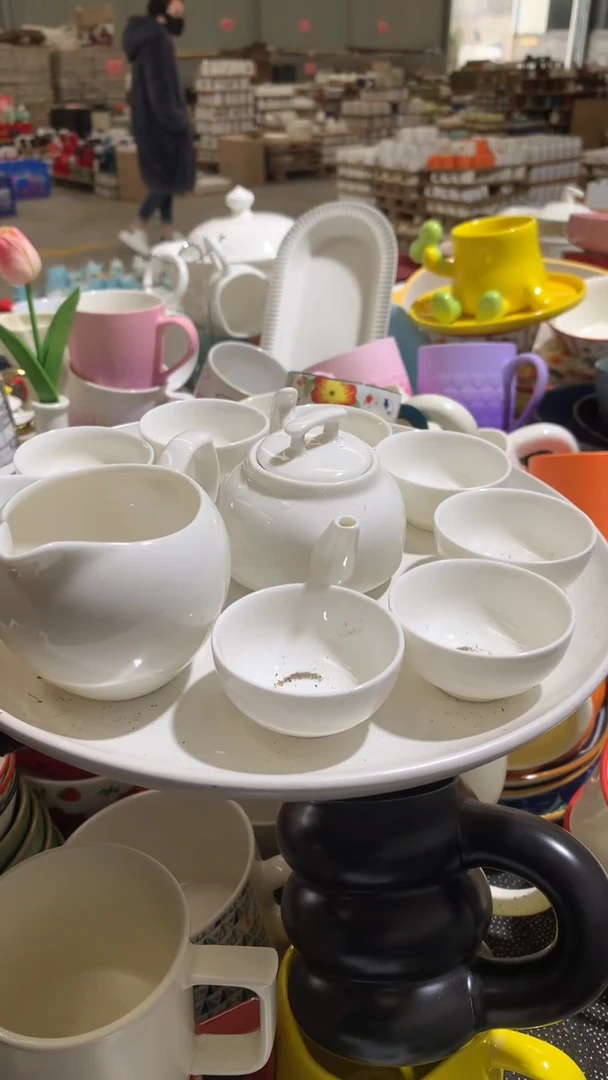 【闪购商品】陶瓷盘微瑕 茶壶9件套