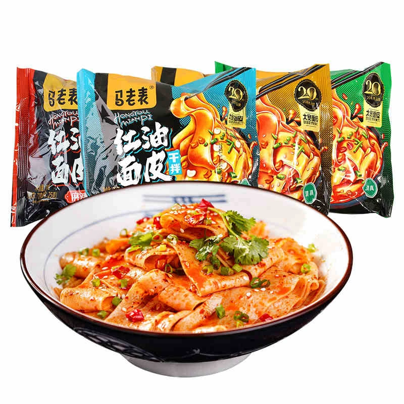 云南清真马老表泡面红油面皮102克袋装优选即食方便面鲜香麻辣