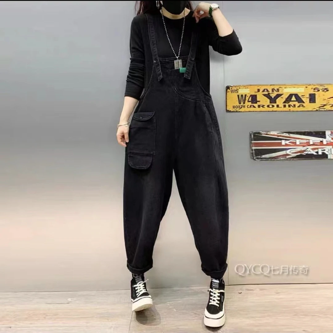 【昊雅】2024春季时尚减龄背带裤柔软宽松遮肉显瘦连体女潮 绿标