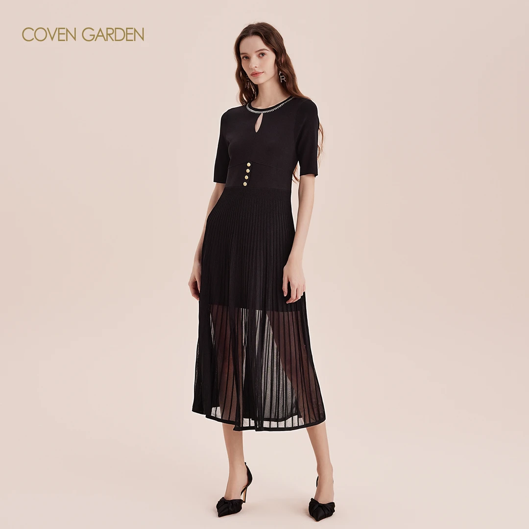 哥文花园 网纱修身显瘦连衣裙 CTA3081100 COVEN GARDEN