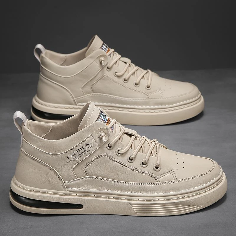 男鞋2024年新款潮流休闲板鞋英皮鞋软皮百搭小白鞋子男潮鞋春秋