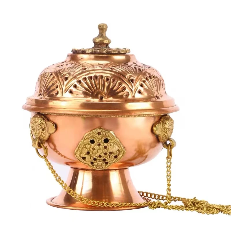 高端进口立式挂式八宝吉祥藏式家用室内室外供奉使用镂空香薰炉