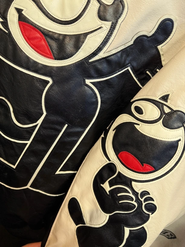 PC【贱贱菲力喵】美式复古刺绣宽松情侣夹克棉服外套上衣