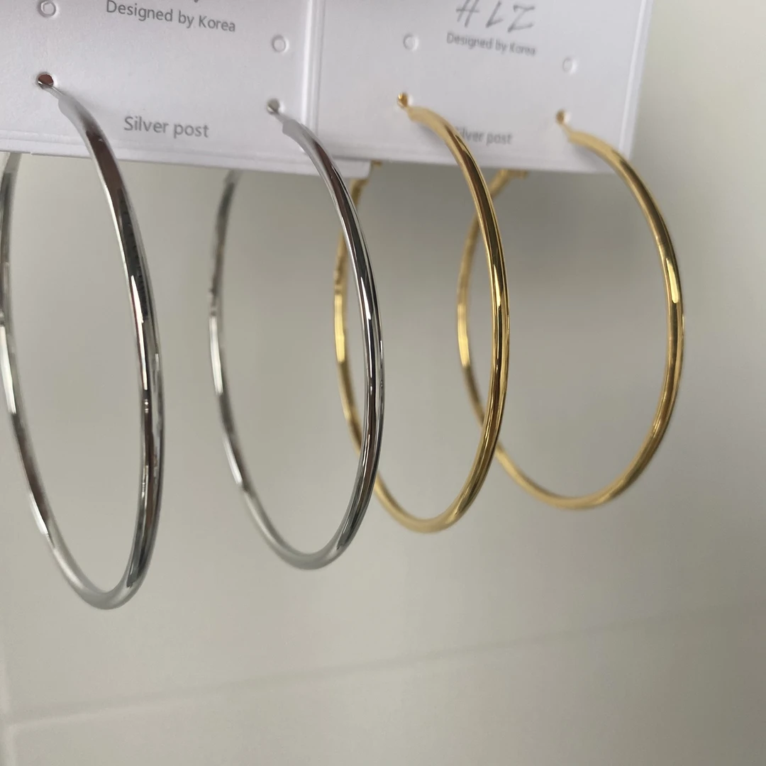 铜合金耳饰 时尚百搭高级大圈圈大气轻奢真金电镀个性耳环耳圈