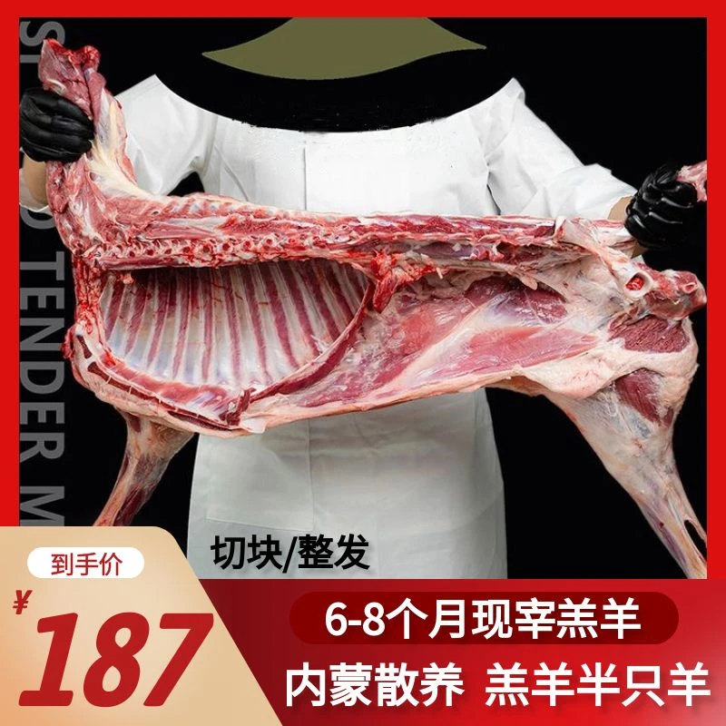 【半羊切块/整发】内蒙散养羔羊半只羊羊排羊腿羊蝎子套餐炖煮美味