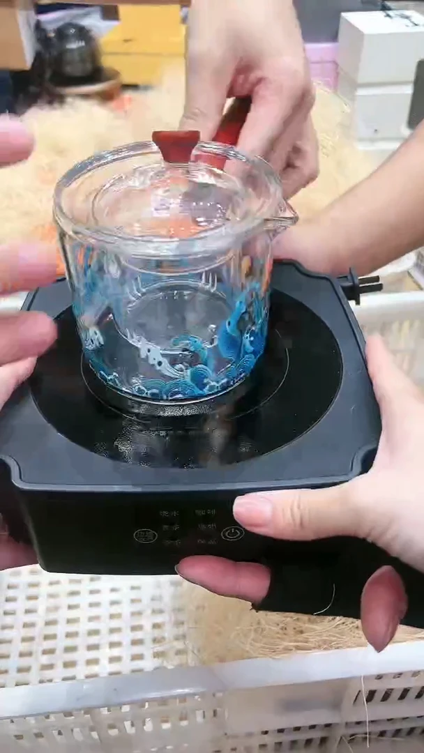 【闪购商品】鱼跃四海玻璃侧把壶+电陶炉
