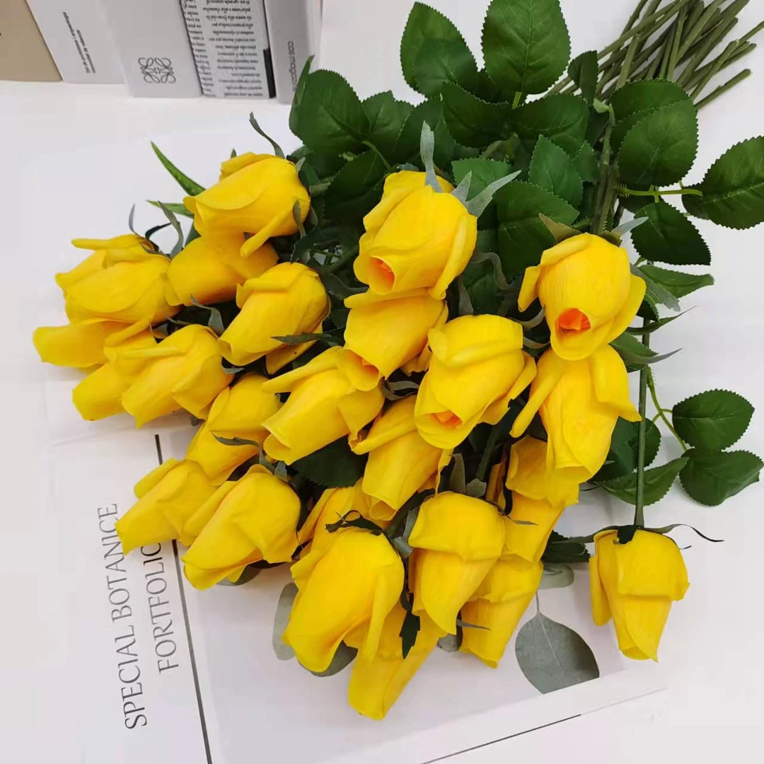 清仓仿真花手感保湿仿真玫瑰花假花渐变逼真塑料工艺处理品质可选