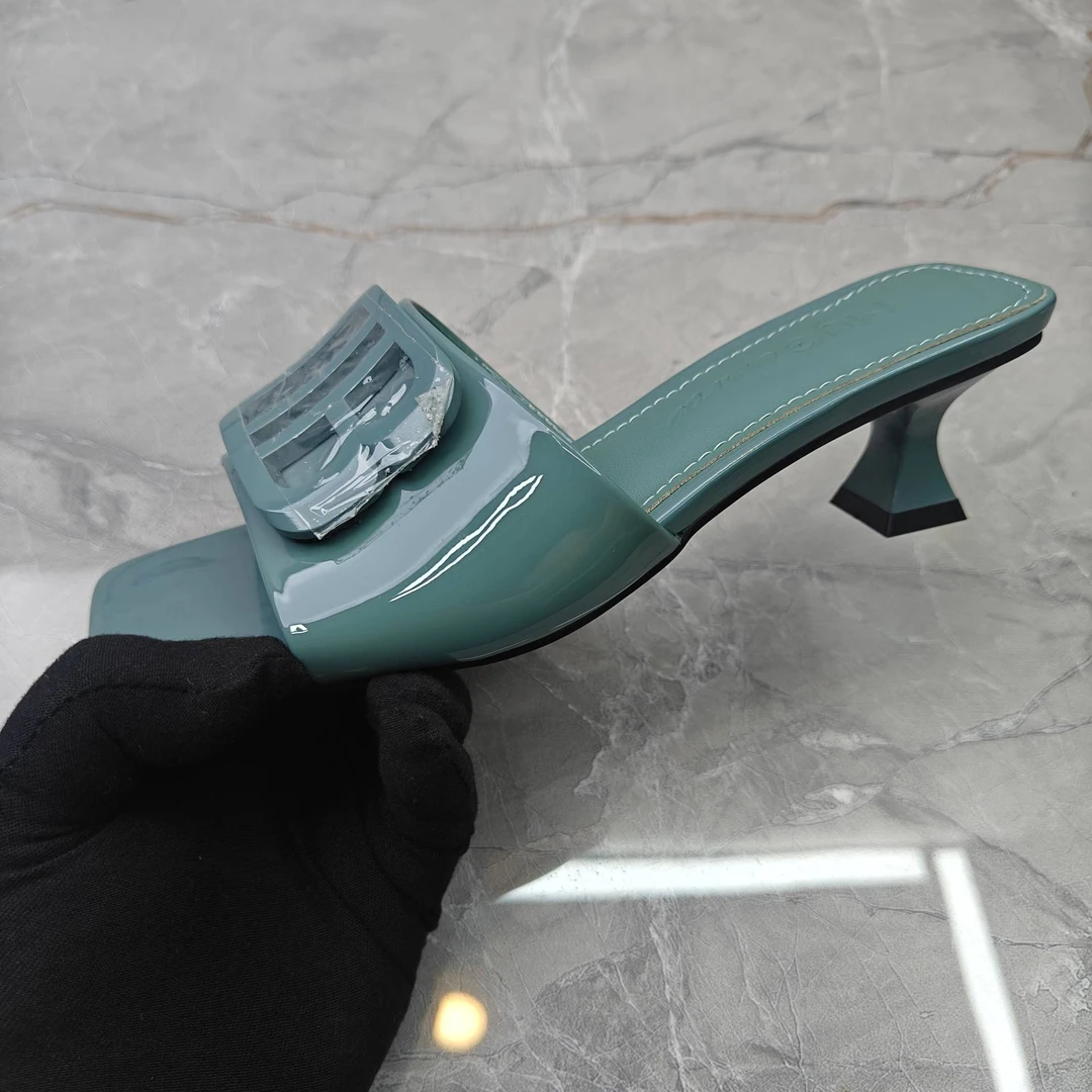 （孤品）35码牛皮露趾拖鞋女 3122 niu