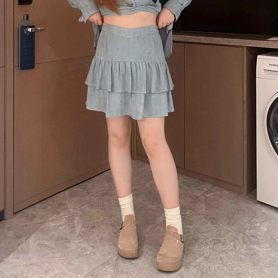 维维&南岛风大码女装春秋半身裙微胖胖mm遮肚子藏肉a字短裙ZWW268