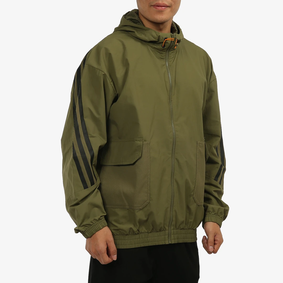 Adidas/阿迪达斯男子休闲运动夹克外套 H65369户外连帽防风鞋服