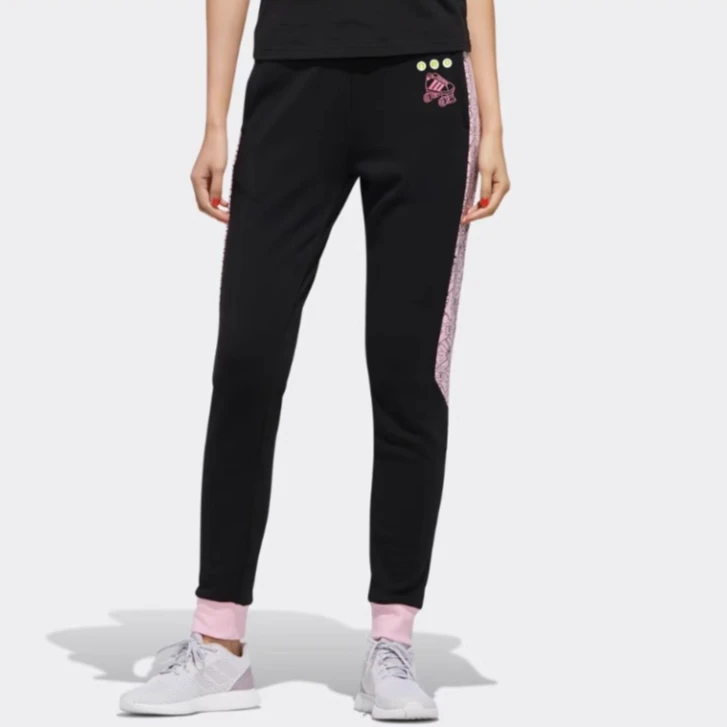 adidas阿迪达斯 女子长裤休闲舒适潮流款针织运动长裤 FU3593