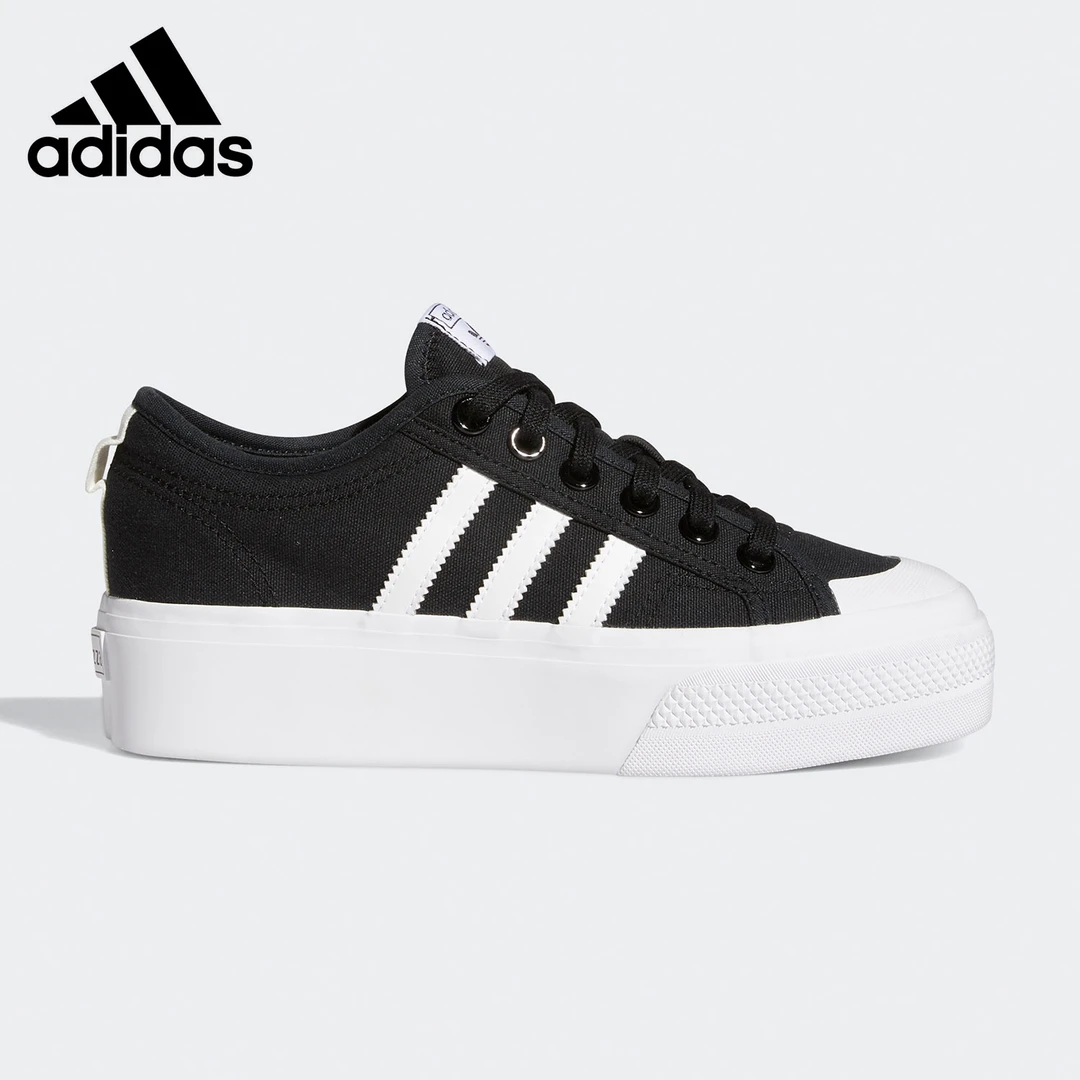 Adidas/阿迪达斯 三叶草厚底帆布鞋高跟女子休闲运动鞋 FV5321