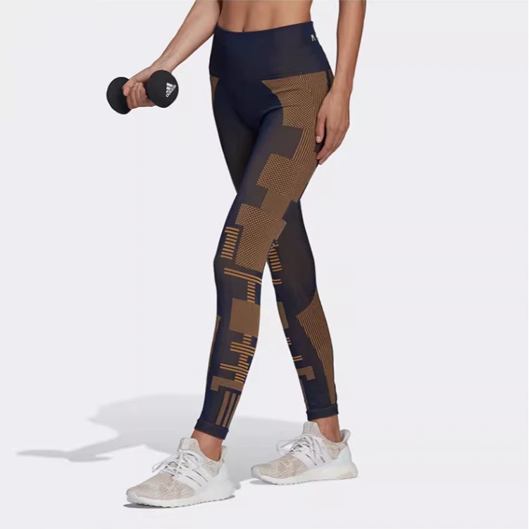 Adidas/阿迪达斯运动女子KK瑜伽健身训练紧身长裤 HB1436