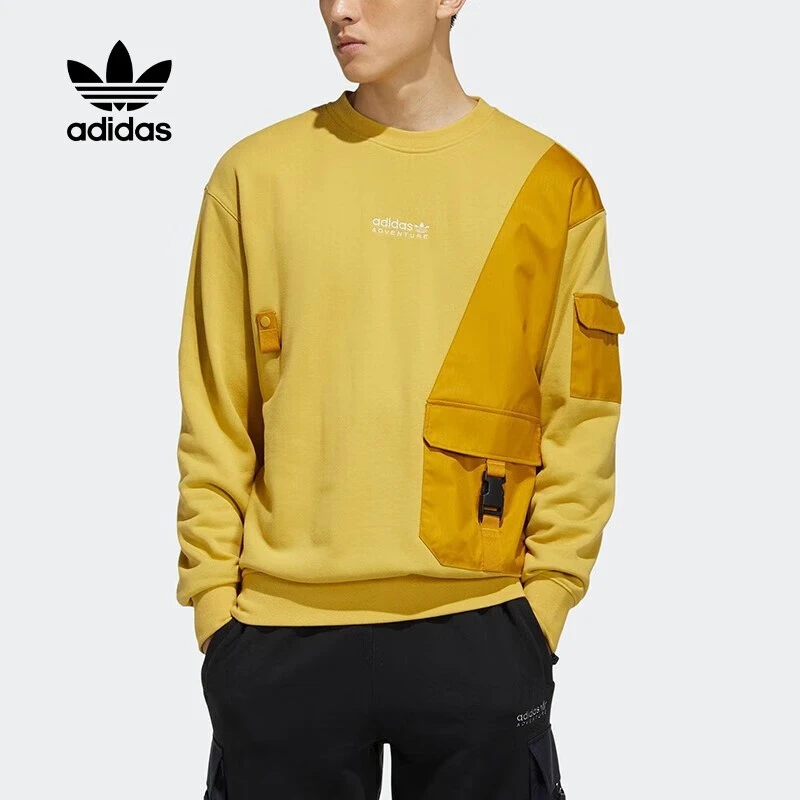 Adidas阿迪达斯三叶草卫衣男装秋冬季训练运动服外套圆领HC0368
