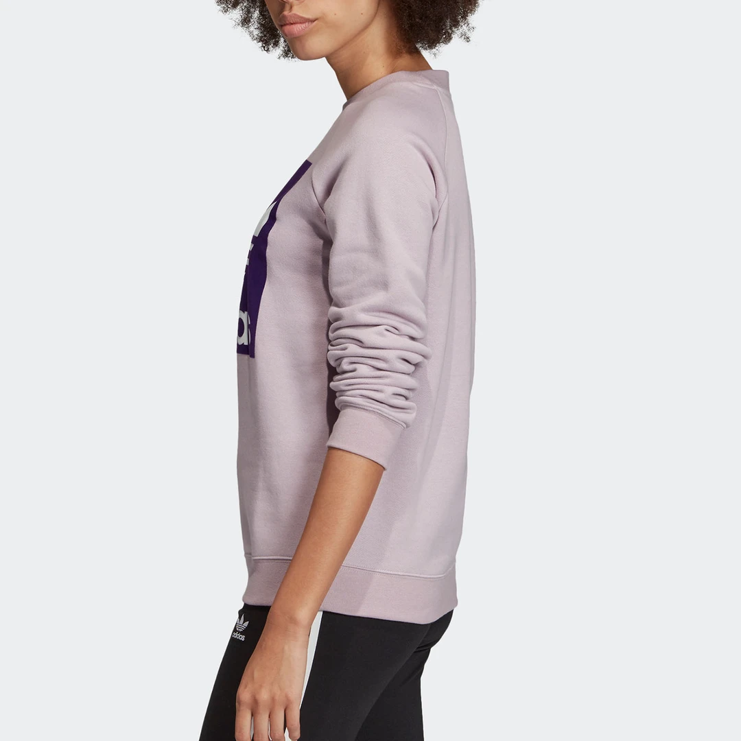 Adidas/阿迪达斯 秋季三叶草女子套头衫卫衣 ED7553女款长袖运动