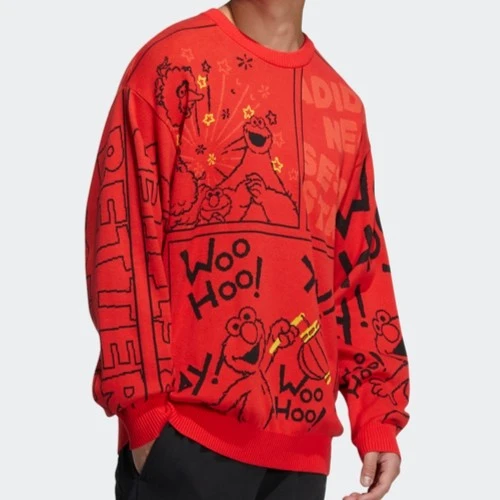 Adidas阿迪达斯NEO男女同款春季芝麻街联名套头衫HD7293卫衣运动