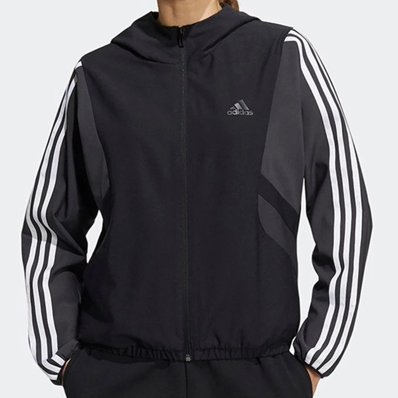 Adidas/阿迪达斯女装运动休闲连帽防风舒适夹克外套HF0033男装