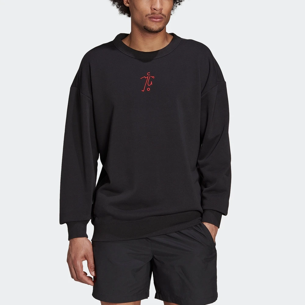 adidas阿迪达斯男宽松曼联足球运动圆领长袖卫衣套头衫HE6656休闲