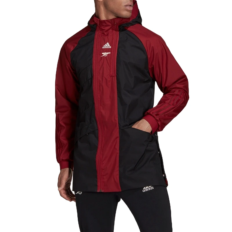 Adidas/阿迪达斯  足球连帽男子运动夹克外套 GR4209风衣户外休闲