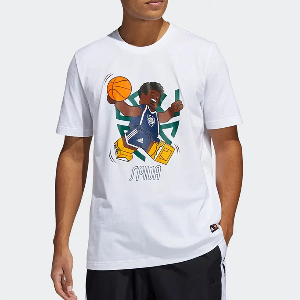 Adidas/阿迪达斯乐高积木联名夏季男子篮球运动短袖T恤HA7057